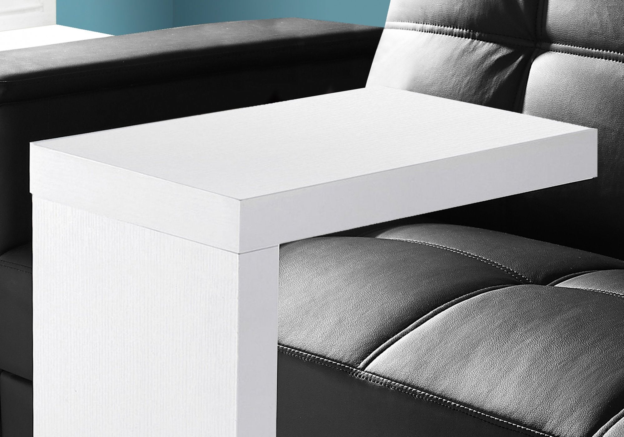 White Hollow Core Accent Table